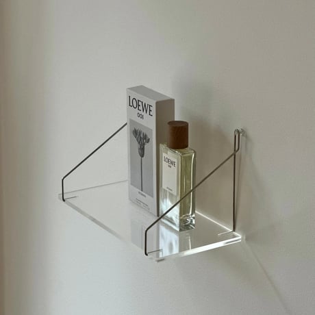shelf-03029　Hang Silver Clear Wall Shelf 30cm