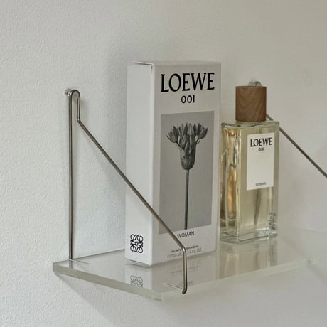 shelf-03029　Hang Silver Clear Wall Shelf 30cm