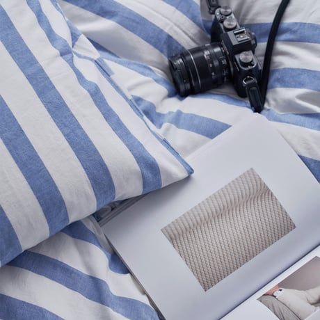 sheet-03002　White×Blue London Stripe Duvet Cover