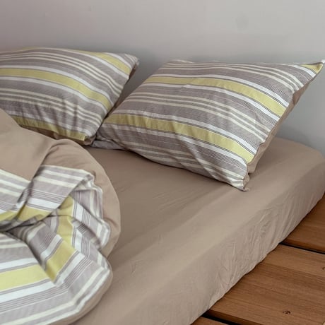 beddingsets-03123　Yellow×Brown Stripe Bedding Sets