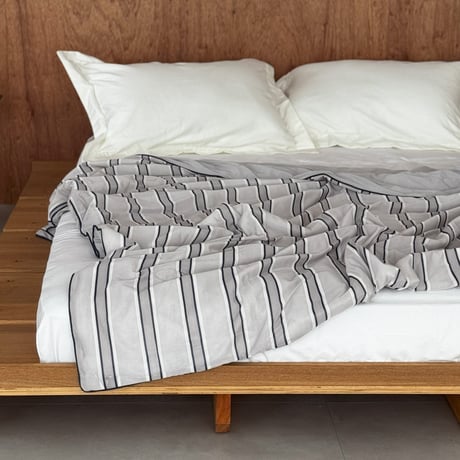blanket-03045　Thick and Thin Stripe Cool Touch Fabric Blanket