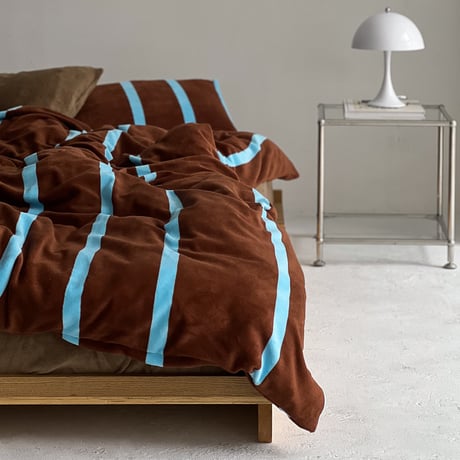 beddingsets-03060　Brown×Blue Warm Stripe Bedding Sets
