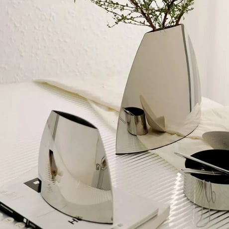 flowervase-03294　Stainless Steel Mountain Form Flower Vase