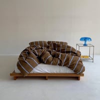 beddingsets-03082　Brown×Blue Pencil Stripe Bedding Sets