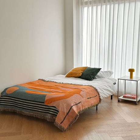 bedthrow-03008　Orange Art Blanket