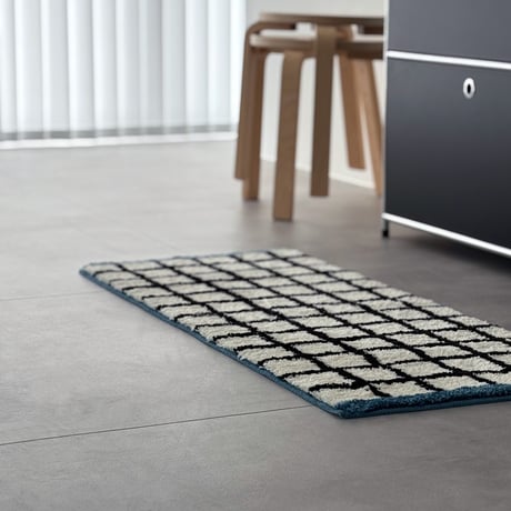 mat-03104　Blue Line Graphcheck Runner Rug 50x120cm