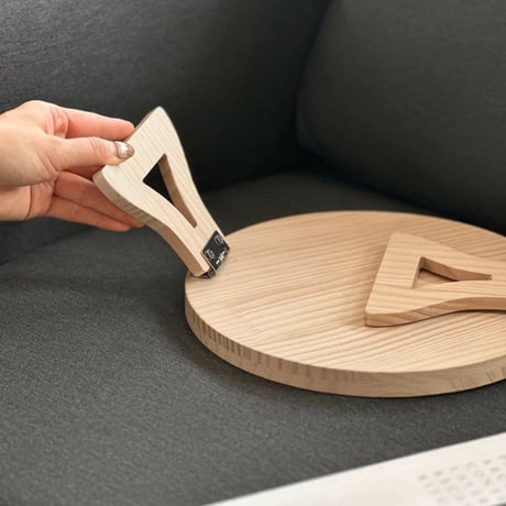 tray-03109　Wood Round Sofa Arm Tray