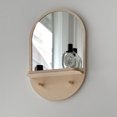 mirror-03174　Arch Wall Mirror With Shelf & Hook