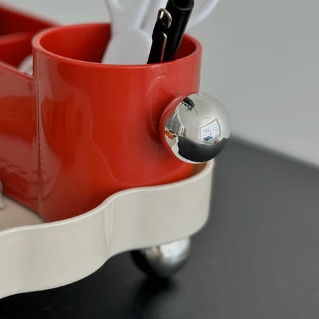 stationery-03027　Silver Ball Stand Bicolor Multi Organizer
