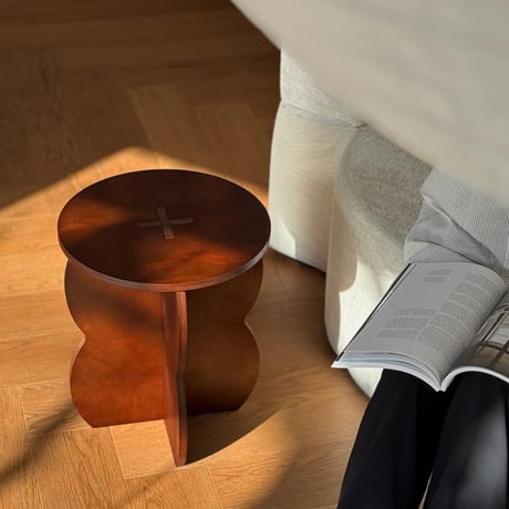 stool-03061　Natural Wood Cloud Leg Stool