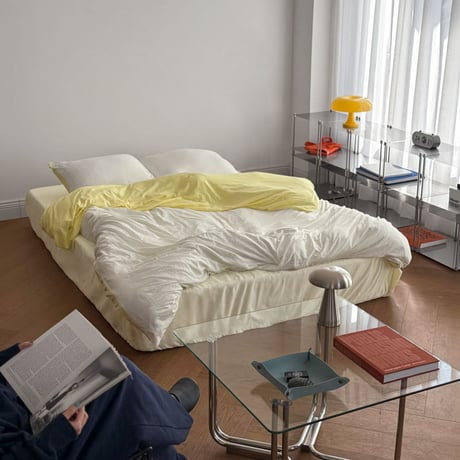beddingsets-03155　Yellow Pencil Stripe Reversible Duvet Cover Set 【Selectable Color Sheets】