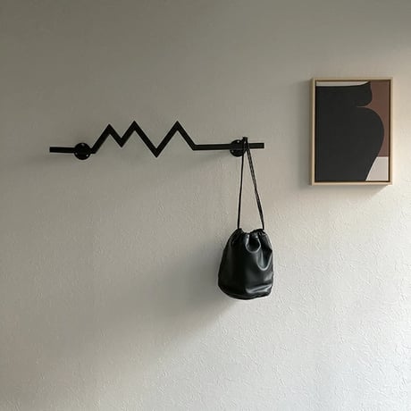 wall-03007　Iron Bar Hanger Black Wall Decoration