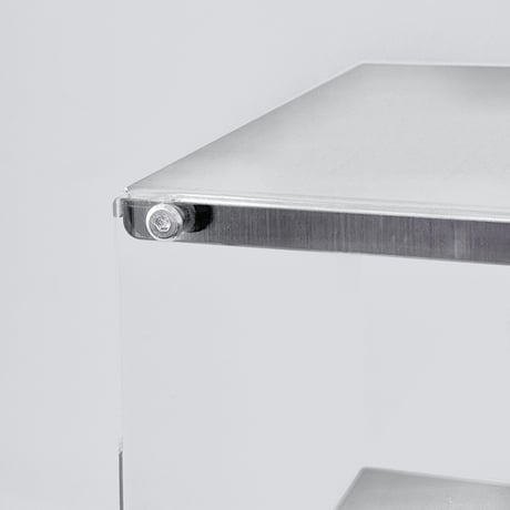 rack-03125　2-tier Stainless×Clear Plate Display Rack