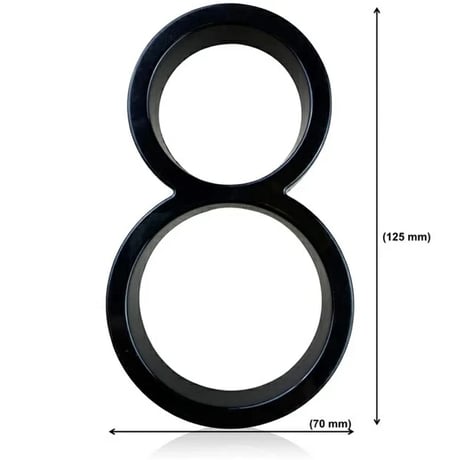 sign-03004　12.5cm Black Studded Raised House Numbers