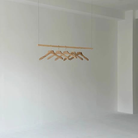 rack-03017　Wood Hanging Wire Clothes Rack