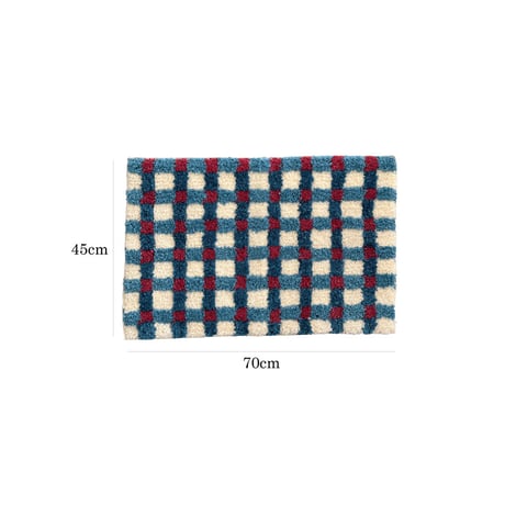 rug-03102　Blue×Red Check Design 45×70cm