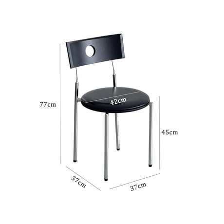 chair-03103　Hole In The Back Chair Black