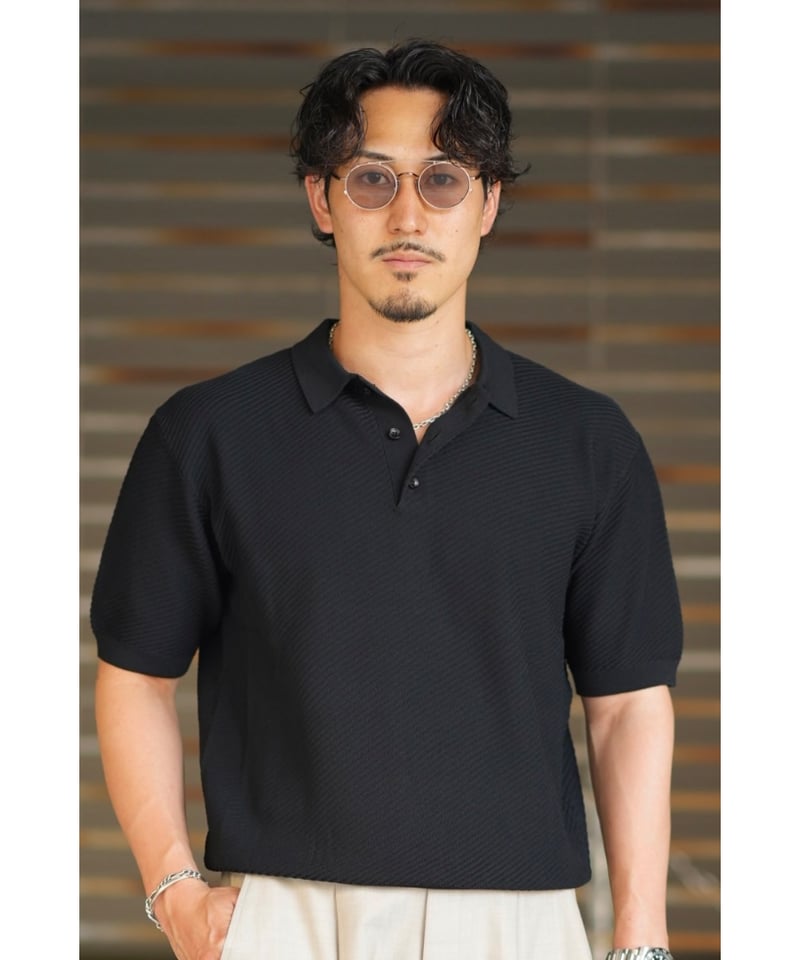 サマーニットポロ (ブラック) | スーツ兄弟