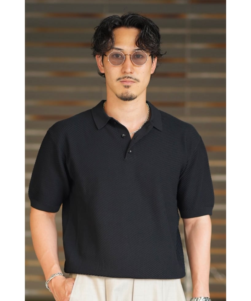 【未使用】セオリー theory ニットポロシャツ ブラック S fit=scale-down,w=1200