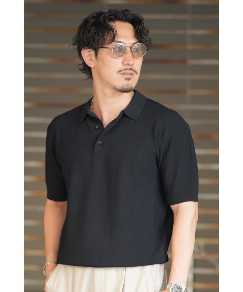 サマーニットポロ (ブラック) | スーツ兄弟