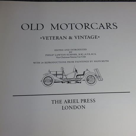 【洋書】OLD MOTORCARS　the ariel press クラシックカー画集/BL5-S38
