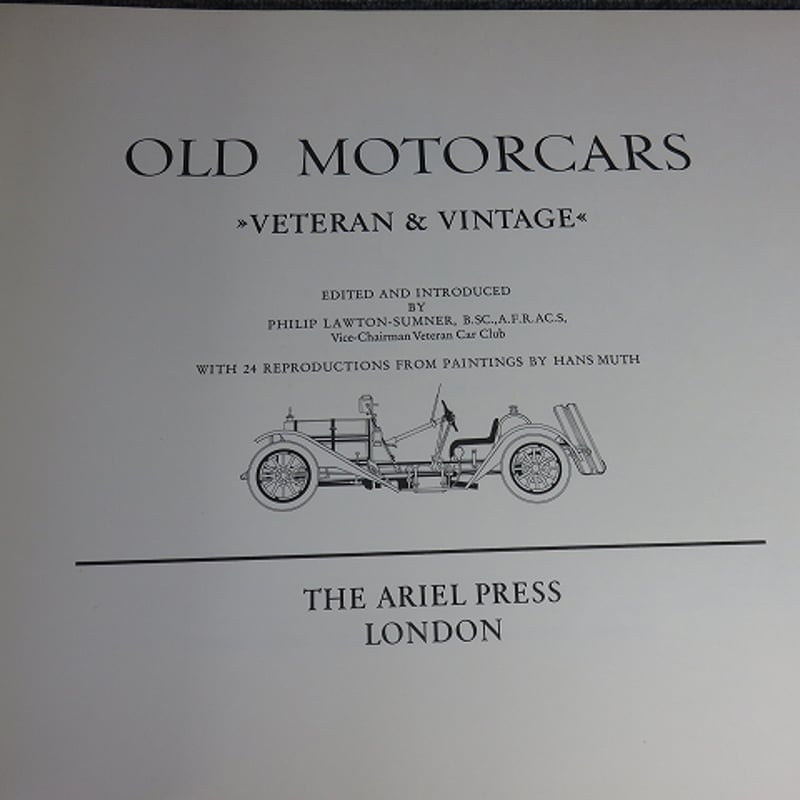 洋書】OLD MOTORCARS the ariel press クラシックカー画集/BL5