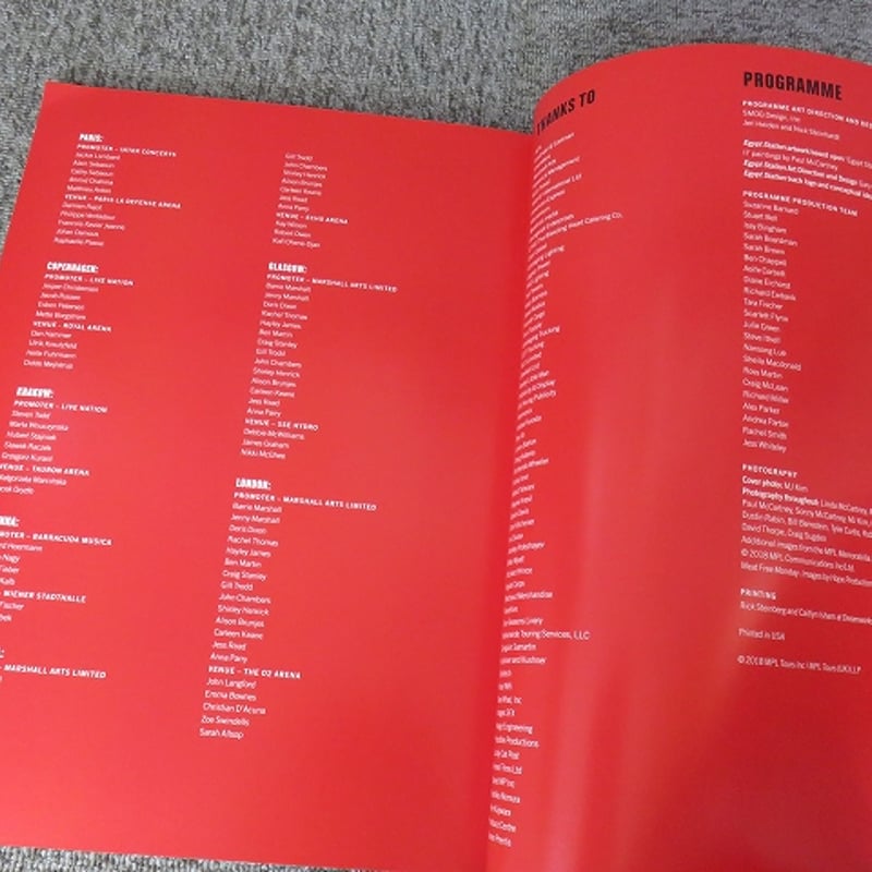 ポール・マッカートニー 来日公演パンフ/ FRESHEN UP 2018 /PAUL McCA