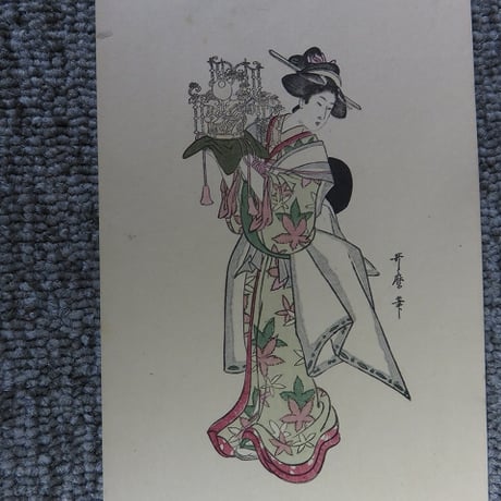 戦前絵葉書8枚まとめて浮世絵美女 女性 美人画 版画/東京審美院印刷/BL5-A11
