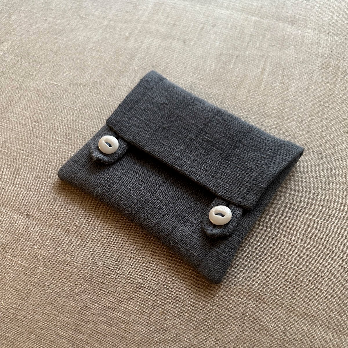 Antique French Linen Pouch S -stripe- | FUINUI