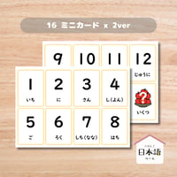 ミニカード〈 1から15までの数字ミニカード 1-15 Numbers Mini Cards〉 １６種類２セット