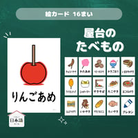 絵カード〈屋台の食べ物ピクチャーカード Japanese Stall Foods Flashcards〉１６種類