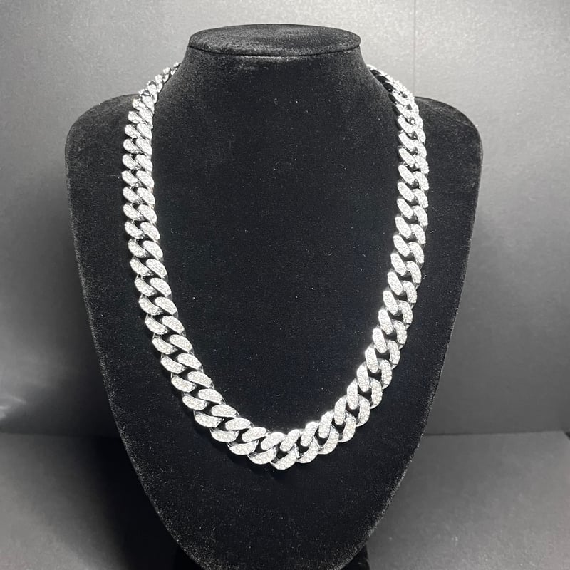 ダイヤモンド風チェーンネックレス シルバー 55cm | GUELI