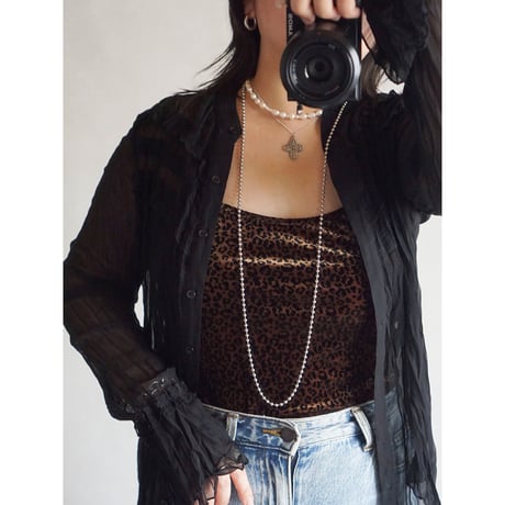 sheer frill lace chiffon blouse
