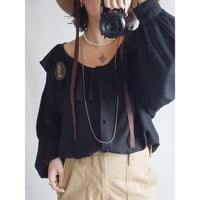 90's frill rayon blouse
