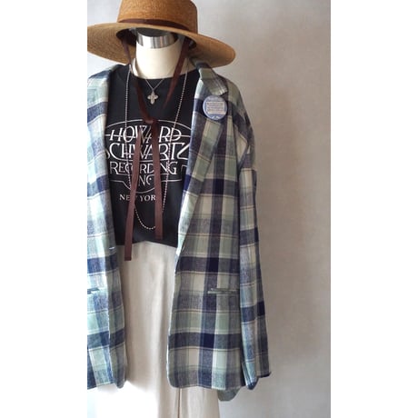 90's lightweight check tailored jacket