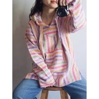 90's striped mexican hooded pullover