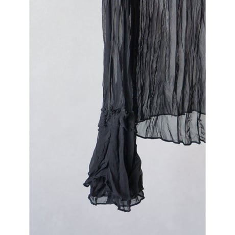 sheer frill lace chiffon blouse