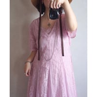 made in INDIA / 90's flower lace ribbon dress