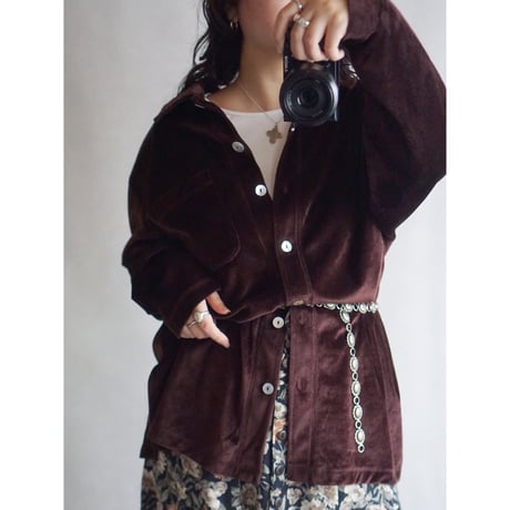 90's rib velour long shirt