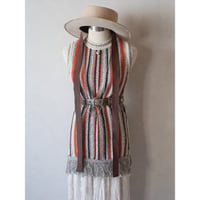striped fringe knit sleeveless tops
