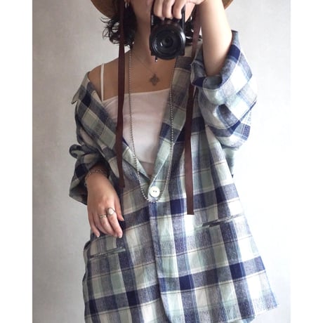 90's lightweight check tailored jacket