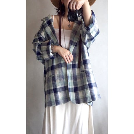 90's lightweight check tailored jacket