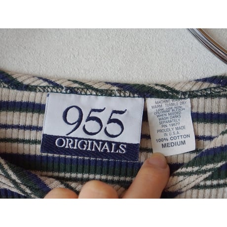 90's border rib long sleeve tops