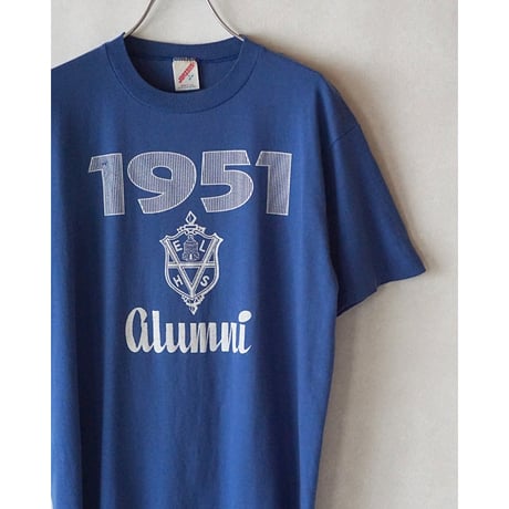 made in USA / 80's "JERZEES" 1951 alumni print tee