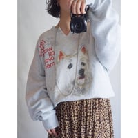 made in USA / 90's "FRUIT OF THE LOOM" dog print sweat