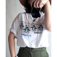 made in USA / 80's penguin print souvenir tee