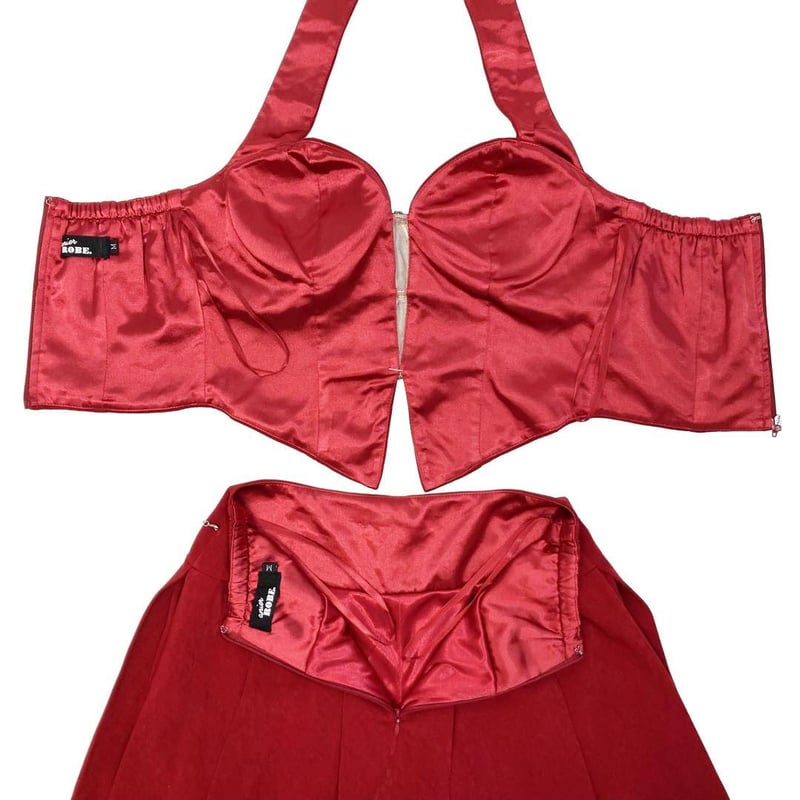 Anier ROBE. アニエルローブ リボン スエードフレアセットアップドレス Anier ROBE. / アニエルローブ】リボン スエードフレアセットアップ