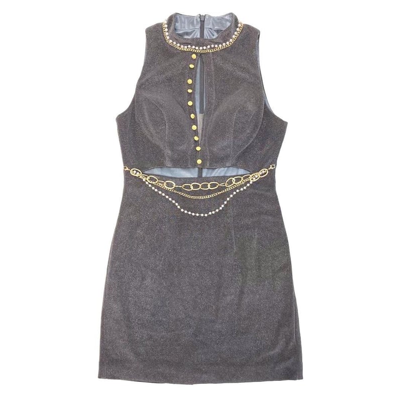 Jessica ジェシカ ゴールドチェーン カットアウト タイトミニドレス