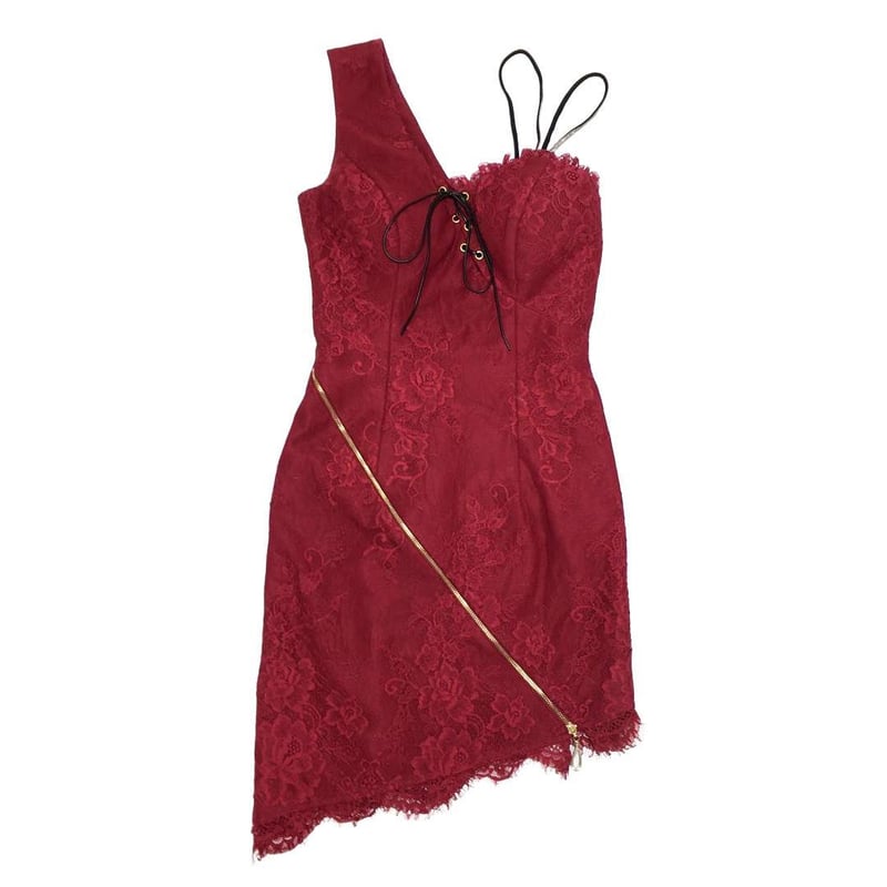 ローブドフルール Glossy キャバクラ ドレス ツイード ジップ タイト