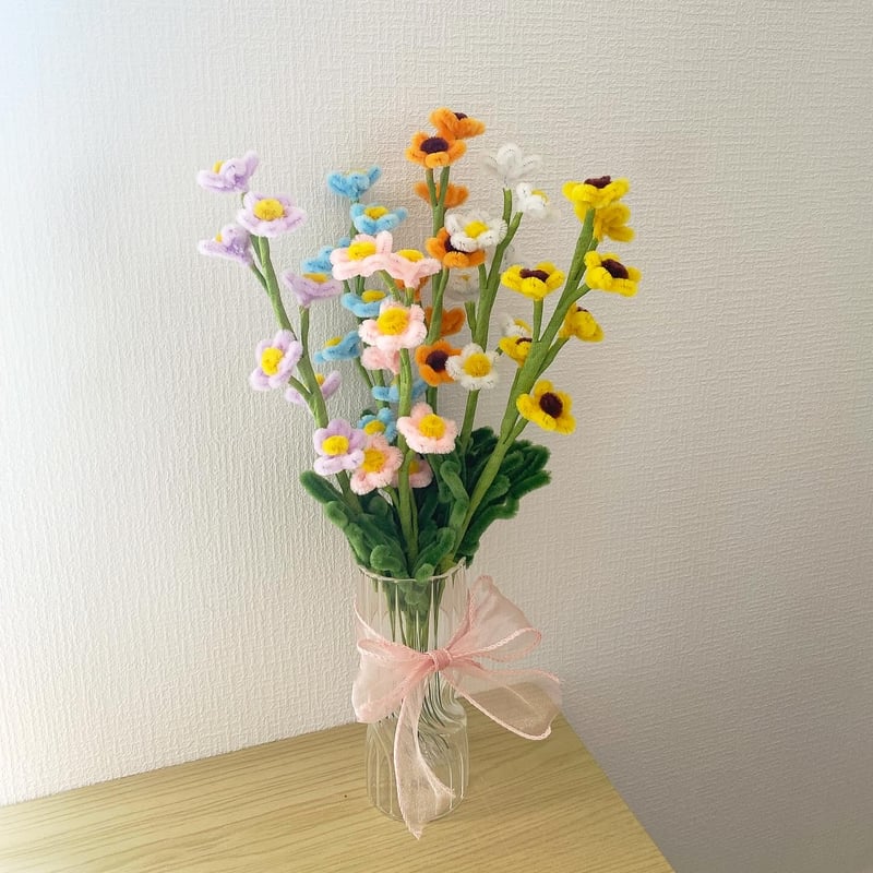 az モールフラワー　デイジー6束　枯れないお花　ハンドメイド　卒業・入学 az モールフラワー デイジー6束 枯れないお花 ハンドメイド 卒業